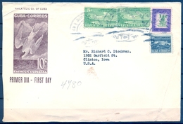 CUBA 1953 , LA HABANA  , SOBRE CIRCULADO A CLINTON ( IOWA ) , LLEGADA - Covers & Documents