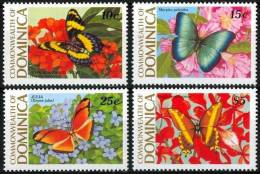DOMINIQUE Dominica Papillons (yvert 1129/32) , Neuf Sans Charniere. ** MNH - Mariposas