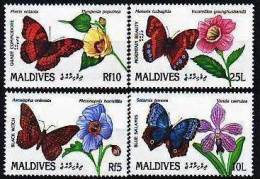 MALDIVES Papillons. Serie Emise En 1991. YVERT: 1371A/71D Neuf Sans Charniere **. MNH - Vlinders