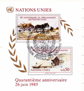 93 - NAZIONI UNITE ONU Ginevra 1985 , Unificato BF N. 3  Usato - Blocs-feuillets