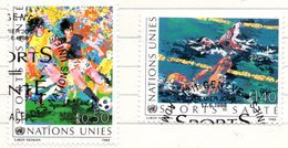 110 - NAZIONI UNITE ONU Ginevra 1988 , Unificato N. 169/170  Usato. CALCIO NUOTO - Oblitérés