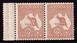 Australia 1932 Kangaroo 6d Chestnut C Of A Watermark MNH Marginal Pair - Neufs