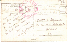 CP ORAN FM  MARINE NATIONALE Avec CACHET ORAN 1956 - FM - ORAN - ALGÉRIE - Algerienkrieg