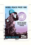 167 - NAZIONI UNITE ONU 1989 , Unificato N. 541 Usato. Nobel Caschi Blu - Oblitérés