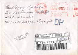 Brasil Registered Cover To Portugal - Lettres & Documents