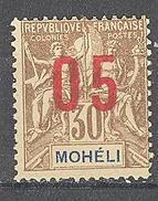 Moheli:Yvert N° 19A*; Variété Chiffres Espacées - Unused Stamps