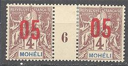 Moheli:Yvert N° 17*; Consolidé; Millésime 6 - Nuovi