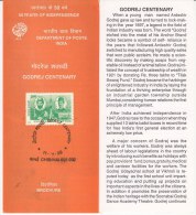 Stamped Information, Godrej Centenery, Industries,  Soap  Vegetable, Forest Wildlife Leprosy, Space Rocket India 1998 - Asie