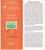 Stamped Information, Godrej Centenery, Industries,  Soap  Vegetable, Forest Wildlife Leprosy, Space Rocket India 1998 - Asia