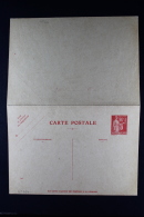 France: Carte Postal Avec Response Payee Type Paix   E3  1935  90 C Rouge - Cartes Postales Types Et TSC (avant 1995)