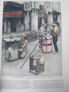 GRAVURE COULEUR 1924 Vision D Extreme Orient LES RESTAURANTS AMBULANTS DE SINGAPOUR - Singapour