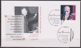 Bund FDC 1995 Nr.1824 100.Geb. Kurt Schumacher ( D 5348 ) - FDC: Briefe