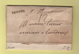 Rennes - Ille Et Vilaine - Courrier De 1775 - 1701-1800: Precursori XVIII