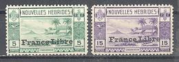 Nouvelles Hébrides: Yvert N° 124 + 126*; MNH; Les 104-105-106* - Unused Stamps