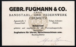 2424 - Alte Visitenkarte - Chemnitz - Gebr. Fugmann & Co - TOP - Chemnitz