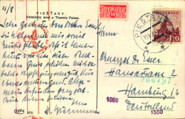 1941, Ppc PIESTANY Franked With 1,20 K And Censor To Hamburg - Autres & Non Classés