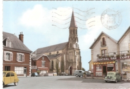 CP St Sulpice Les Feuilles Saint L'Eglise 87 Haute Vienne Bar Central Coiffure 4 CV Renault Chevaux - Saint Sulpice Les Feuilles