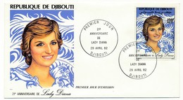 DJIBOUTI => 2 FDC - 21eme Anniversaire Princesse Lady Diana - 29 Avril 1982 - Gibuti (1977-...)