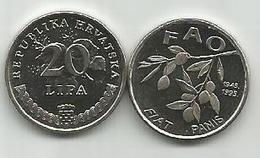 Croatia 20 Lipa 1995. KM#18 50 Years Of FAO HIGH GRADE - Kroatien