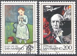 San Marino 1981 Michel 1242 - 1243 O Cote (2006) 0.60 Euro Pablo Picasso Tableaux Cachet Rond - Gebraucht