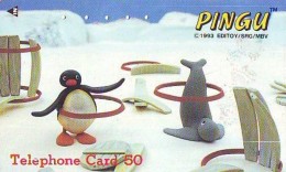 Télécarte Japon * BD Comics * Oiseau (26) MANCHOT * LAPIN * PINGU * PENGUIN BRID JAPAN CARTOON - Pinguins