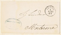 Italien, Briefumschlag Ohne Briefmarke, Poststempel Lecco 1883. - Lombardo-Vénétie