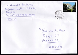 Portugal: Cover To Aruba, 2013, 1 Stamp, Architecture Madeira, Rare Destination: Caribbean Island (minor Creases) - Storia Postale