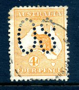 Australia 1913 KGV Roos - Official - Large OS - 4d Orange Used (SG O6) - Service