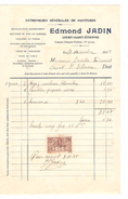 Facture Edmond Jadin Court-Saint-Etienne En 1925 TP Fiscal 10 C PR4488 - Documenti