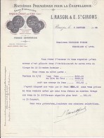 81.TARN.BRAZIS.FACTURE.1920 / MATIERES POUR CHAPELLERIE/ RASCOL - 1900 – 1949