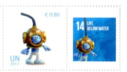 ONU Vienne 2017 - Détaché De Feuille De Timbres Perso - Inter.day Of Happiness Smurfs ** - Unused Stamps