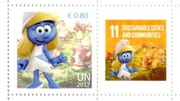 ONU Vienne 2017 - Détaché De Feuille De Timbres Perso - Inter.day Of Happiness Smurfs ** - Unused Stamps