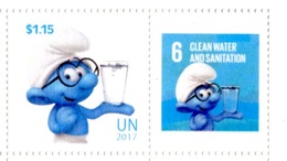 ONU New-York 2017 - Détaché De Feuille De Timbres Perso - Inter.day Of Happiness Smurfs ** - Nuevos