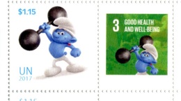 ONU New-York 2017 - Détaché De Feuille De Timbres Perso - Inter.day Of Happiness Smurfs ** - Nuevos