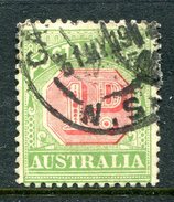 Australia 1909-10 Postage Due - Wmk. Crown Over A - P.12 X 12½ - 1d Red & Green - Die II - Used (SG D64b) - Impuestos