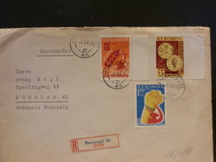 66/187  LETTRE  RECOMM.   ROUMANIE POUR ALLEMAGNE   1962 - Covers & Documents