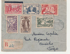 COTE D'IVOIRE LETTRE A DESTINATION DU TOGO  EN RECOMMANDÉE CACHET  DÉPART 26/1/38 CACHET D'ARRIVÉE LOME DU 31/1/1938 - Covers & Documents