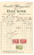 Factures Grands Magasins De La Bourse Bruxelles 1928-1932 TP Fiscaux 13,80 Frs & 25,60 Frs PR4500 - Documentos