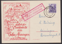 Postkutschenfahrt Gotha - Meiningen 1954 Schmuckkarte Mit Streckenverlauf Wasungen Schmalkalden - Covers