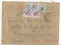Lettre (1967) De Paris à St Germain De Princay - Non Affranchie, Taxée à 1,40 Fr, Refusée - Rebuts La Roche Sur Yon - 1960-.... Cartas & Documentos
