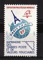 Philexfrance 89 - Vignette Imprimerie Des Timbres-Poste Et De Valeurs Fiduciaires - Neuf ** - Briefmarkenmessen