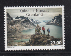 Greenland MNH 2016 27k Hikers On Mountain Top Next To Cairn Overlooking Inlet - Nuevos