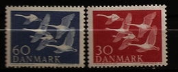 Danemark Danmark 1956 N° 372 / 3 ** Oiseau, Oiseaux, Pays Du Nord, Vol, Cygnes Chanteurs, Chant, Canard, Migration - Nuovi