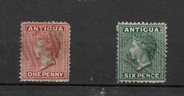 Antigua 1872 QV Definitives, 1d And 6d Crown CC Perf 12.5, Used (4975) - 1858-1960 Colonia Británica