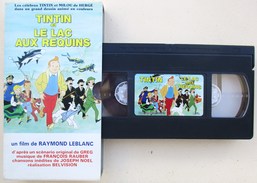 CASSETTE VIDEO VHS SECAM TINTIN ET LE LAC AUX REQUINS DUREE 80 MN ENV. DESSIN ANIME D APRES HERGE - Animatie