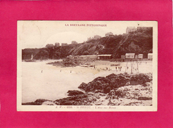 22 COTES-D'ARMOR, ST-BRIEUC, Plage De L'Anse Aux Moines, Animée, Cabanes De Pêche, 1918, (A. W.) - Saint-Brieuc