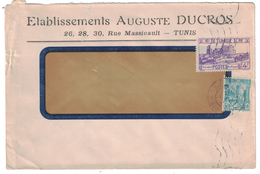 TUNISIE 1947 - LETTRE AVEC AFFRANCHISSEMENT COMPOSÉ À 4F50 OMEC TUNIS ENTETE AUGUSTE DUCROS (POUR LA FRANCE?) - Lettres & Documents