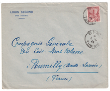 TUNISIE 1944 - LETTRE AVEC AFFRANCHISSEMENT À 1F50 CAD MANUEL SFAX ENTETE LOUIS SEGOND POUR LA FRANCE - Briefe U. Dokumente