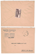 TUNISIE 1946 - TIMBRE SEUL SUR LETTRE AFFRANCHISSEMENT À 3F AVION CAD MANUEL TUNIS DEPART ENTETE GABISON IMPORT EXPORT - Briefe U. Dokumente