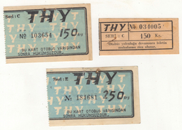 TURQUIE,TURKEI,TURKEY,TURKISH AIRLINES 1950-1970 TICKET AND THY BUS TICKET - Billetes